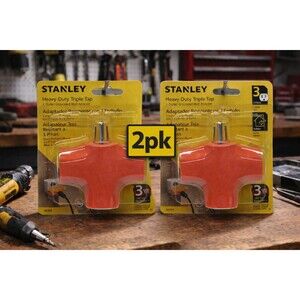 2pk Triple 3 Outlet AC Wall Plug HD Power Tap Splitter Grounded Electric Adapter